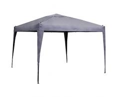 Tonnelle de jardin pliable 3x3m - en ALUMINIUM traité époxy qualité LUXE - se monte et se démonte en quelques minutes - Coloris GRIS Ardoise