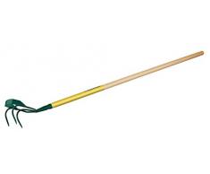 Leborgne Griffe piocheuse avec grattoir, 3 dents spatulées, Léger, Largeur: 13 cm, Manche : 150 cm, Acier
