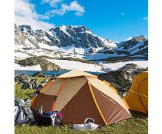 ZOMAKE Instantanée Pop Up Tente de Camping 3 Personnes, Automatique Imperméable à leau Tente pour la Pêche à lextérieur de Randonnée Pédestre (220 * 220 * 140cm) Marron