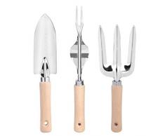 NCONCO 3 Pcs en Acier Inoxydable Jardin Pelle Truelle Sol Desserrer Fourche Cultivateur Fleur Plante Outil de Jardinage
