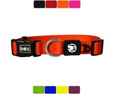 DDOXX Collier Chien Nylon, Réglable | Nombreuses Couleurs & Tailles | pour Petit, Moyen Gros & Grand | Colliers Chat Chiot | Orange, XS