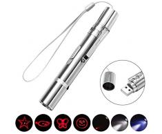 ZITFRI Jouet Interactif Chat - Jouet pour Chat Chien Pointeur de LED Rechargeable pour Exercices Entrainement Formation de Vos Animaux domestiques à Attraper