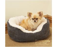 Rosewood Panier Gris Jumbo pour Chien en Velours Côtelé/Peluche 63,5 cm