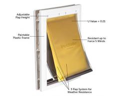 PetSafe - Porte pour Animaux pour Conditions climatiques extrêmes (S) - Chatière pour Chat et Petit Chien, Economie d'Energie, Très Isolante, Triple protection adpatée aux températures - S / M / L