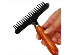 Dan Peigne Professionnel De Toilettage De Chien pour Lenlèvement De Undercoat, Brosse en Acier De Râteau pour Les Manteaux Moyens Et Longs De Cheveux, Outil De Coupe De Râteau De Shedding avec