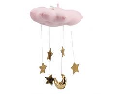 Zerodis Nuage Pendaison Décoration Flottant Pendentif avec Étoiles Lune Lit de Bébé Jouets Chambre Jouer Tente Mur Suspendue Décoration Art Décor Plafond Ornements Photo Accessoires(rose)
