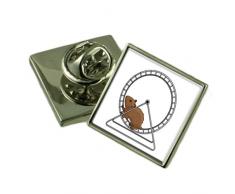 Sur une roue de hamster Épinglette en Argent Sterling Gift Box