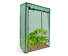 Relaxdays Serre pour Tomates Jardin Terrasse Portable PE avec Porte Fermeture Enroulable, vert