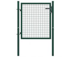 vidaXL Portail de Jardin Porte de Clôture Portillon de Jardin Porte de Jardin Portillon de Patio Porte de Terrasse Extérieur Acier 125x100 cm Vert