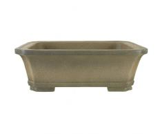 Pot à bonsaï 33x28x11cm antique gris rectangulaire en grès