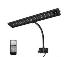 IREENUO LED Lampe Aquarium, Spectre Complet Aquarium Clip Lumiere avec Télécommande, Eclairage LED Aquarium Plantes (13W)