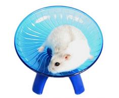 Spaufu Roue dexercice Silencieuse pour Hamster Jouets pour Petit Animal Hamster Souris Disque en Plastique (Bleu)