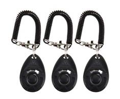 Xinlie Clicker de Chien Dog Clicker Training Clicker Premium Clicker Professional Clicker Formation de Chien Klicker Finger Clicker avec Bracelet en Spirale pour Clickertraining,Clicker (3 PCS)
