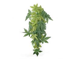 Duokon Plantes artificielles Herbe Verte en Plastique avec Ventouse pour Aquarium Reptile Terrarium Habitat Boîte Ornements Extérieur De La Maison Jardin Décor Écologique(40cm)