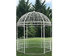 chemin_de_campagne Grande Tonnelle Gloriette Kiosque Dome Fer Blanc de Jardin ø250 cm