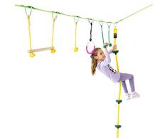 Namee Slackline Kit Parcours dobstacles à Suspendre Mixte, Ninja Slackline Obstacles à Suspendre pour Les Enfants et la Famille Jouer en Plein air, 12m
