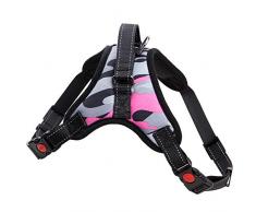 Smoro Pas de Harnais pour Chien, Avant Clip Gilet Harnais Harnais pour Chien avec poignée Poitrine pour Chien rembourré réglable Mesh Respirant réfléchissant léger contrôle Facile pour la Marche