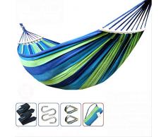 ZGRZ Hamac Anti-roulis extérieur Simple Double épaisseur Toile Respirante Taille 200x150cm Charge 250kg Envoi 2 Sangles 1 Sac de Collecte