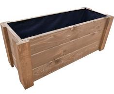 FKL D24 Jardinière en Bois montée 80 cm x 30 cm x 30 cm en Teck