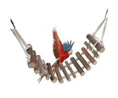 Smandy Oiseaux Jouet, échelle en Bois avec Pont basculant en Corde pour Jouet de Dressage pour perruches perruches perroquets Gris Africain