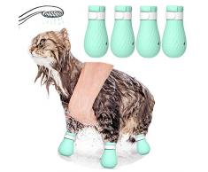 ASOCEA Lot de 4 chaussures anti-rayures en silicone pour chat Idéal pour le toilettage des animaux domestiques