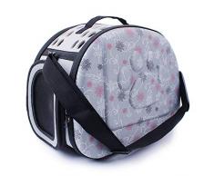 Sinbide Sac de Transport Chien Chat Lapin Respirable Démontable Lavable Pliable Oxford (Gris)