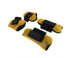 T TOOYFUL 2 Paires Protège-Boulets pour Chevaux Bottes de Cheval Jambe - Cuir PU - Jaune, 25,6 x 11,8 cm