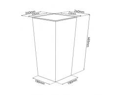 Haut 46.5 cm pot de fleur en plastique Finezja sculpté, en blanc