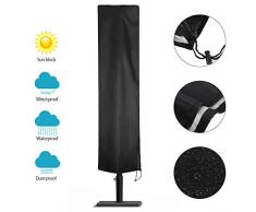 PandaHug Housse de Parasol Déporté 210D Oxford Imperméable Couverture de Protection pour Parasol Excentré de Jardin à Mât Anti-UV (240x57x57cm Noir)