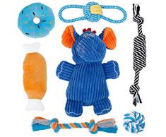 Toozey Jouet pour Chien - 7 Jouets pour Chiens pour Chiots/Petits Chiens interactif- Peluche pour Chiot et Jouet couineur - Coton Naturel