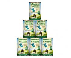 Dehner Best Nature Nourriture pour Chat Adulte Goût cœurs de volaille et Lapin 6 boîtes de 400 g chacune (2,4 kg)