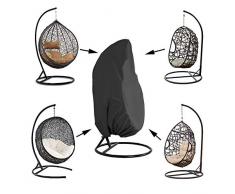 Queta Housse de Fauteuil Suspendu Jardin Rotin Osier Fauteuil Suspendu Imperméable Housse Housse de Protection pour œufs Chaise résistant à leau et à la poussière - 190 X115cm, Noir