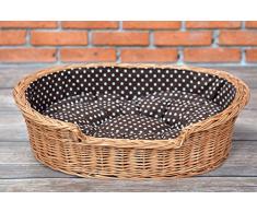 e-wicker24 Corbeille, Panier Ovale pour Chien avec Coussin