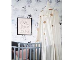 YUE-Baldaquin Ciels De Lit Moustiquaire bébé Jeux Tente Rideaux suspendue Décoratin Chambre (blanc)