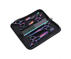 Smandy Kit de Ciseaux de toilettage pour Animaux de Compagnie - Ciseaux de toilettage Professionnel en Acier Inoxydable pour Chien et Chat