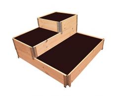 Multitanks - Carré potager en bois naturel 3 étages 1200 x 1200mm