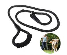 UEETEK Chien Laisse Corde dentraînement Collier de Dressage pour Chien Collier Laisse de Glissement pour Chien P-Laisse Réfléchissant et Durable Laisse Ddapté à Running Walking Hiking