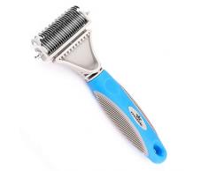 Osazic Brosse Peigne Chien et Chat, déméloir Professionnel pour Chien et Chat poils longs - 2 côtés de râteau de démêlage pour Chien et Chat à Poils Longs