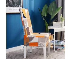 Housse de Chaise de Salle a Manger Extensible, Morbuy Décoration pour Jardin Bureau Hôtel Maison, Haut Dossier Stretch Housse Couverture Universel (6 pièces,Puzzle Orange)