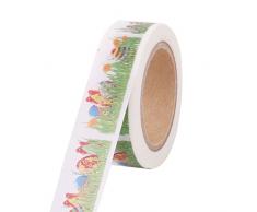 DealMux Washi Paper gazon œuf d'Impression de papeterie de bricolage décoration pegajosa Ruban adhésif Rouleau de 10 m Longueur 2pcs