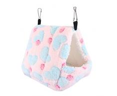 Rat Hamster Maison Lit dhiver Chaud Petit Animal De Compagnie Écureuil Hérisson Chinchilla Lapin Guinée Maison Cage Nid(#2-Rose)