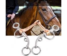 HEEPDD Mors Cheval, Filet De Cheval Mors De Bague Universel Tout Usage Mors Cassant Rouleau Stiff-bit De Cheval Accessoires Déquitation