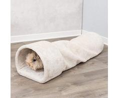 TRIXIE Tunnel Douillet pour Lapins/Petits Rongeurs Peluche Beige 27 × 21 × 80 cm