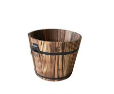 Forart Pot de jardinière rustique jardinière succulente boîte tonneaux en bois pot de fleur boîte de conteneur de plantes 3 tailles différentes pour la maison jardin