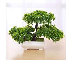 Usine de bonsaï, Usine artificielle Bureau en plastique de pin darbre de bonsaï artificiel/rebord de fenêtre/cour (vert)