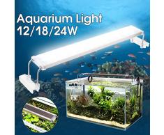 CAVEEN Éclairage Aquarium LED Imperméable Eclairage daquarium pour Lampes d’Eau de Mer et d’Eau Douce avec Adaptateur de Ventouses Adaptateur Eclairage Blanc 1m, 7500K (24W)