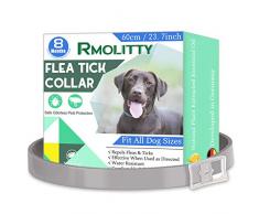 Rmolitty Collier Anti Puces Chien, Naturel Imperméable Prévention Anti Tiques Protection de 8 Mois pour Grand Moyen Petit Chien (60cm)