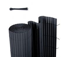 Sekey Canisse en PVC Brise Vue pour Jardin, Balcon et Terrasse, Résistant, Résistant aux intempéries, Intimité, avec Surface Texturée, avec Serre-Câbles, 80 x 400 cm, Anthracite