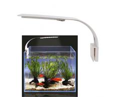 KOKOMALL LED Eclairage Aquarium Blanc, Lumiere Lampe Nano à Clip pour Poisson Plantes 23-50 cm