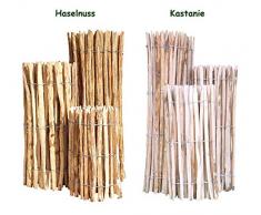 Clôture en lattis bois de noisetier / châtaignier – clôture déroulable nature – bassin et jardin – clôture en bois de noisetier ou châtaignier 50 x 500 cm ( Lattenabstand 3-5 cm ) naturel